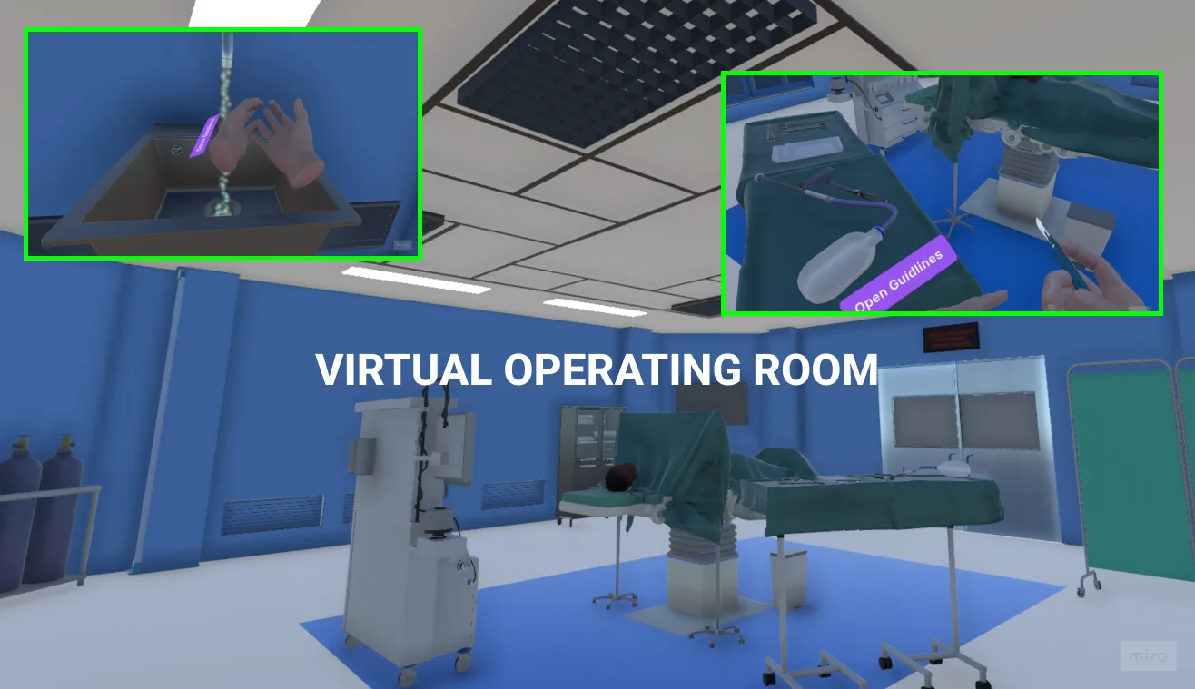 Hospital operating room environment modelled in Blender