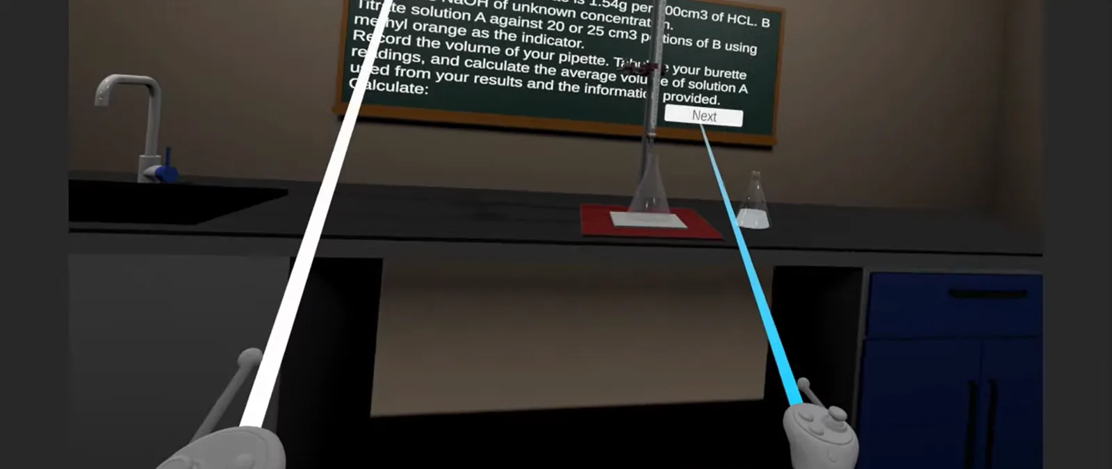 First version of the VR volumetric analysis simulation